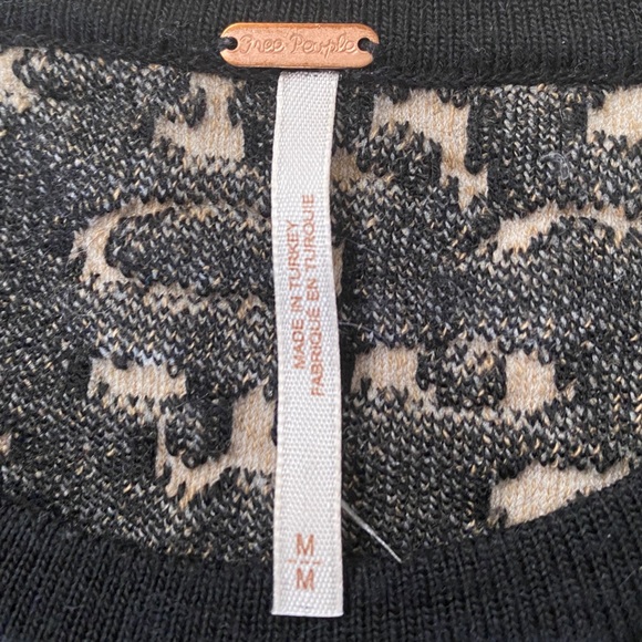 Free People Women’s Dress In Tan/Beige With Black Cheetah Like Design Size M - Picture 7 of 9